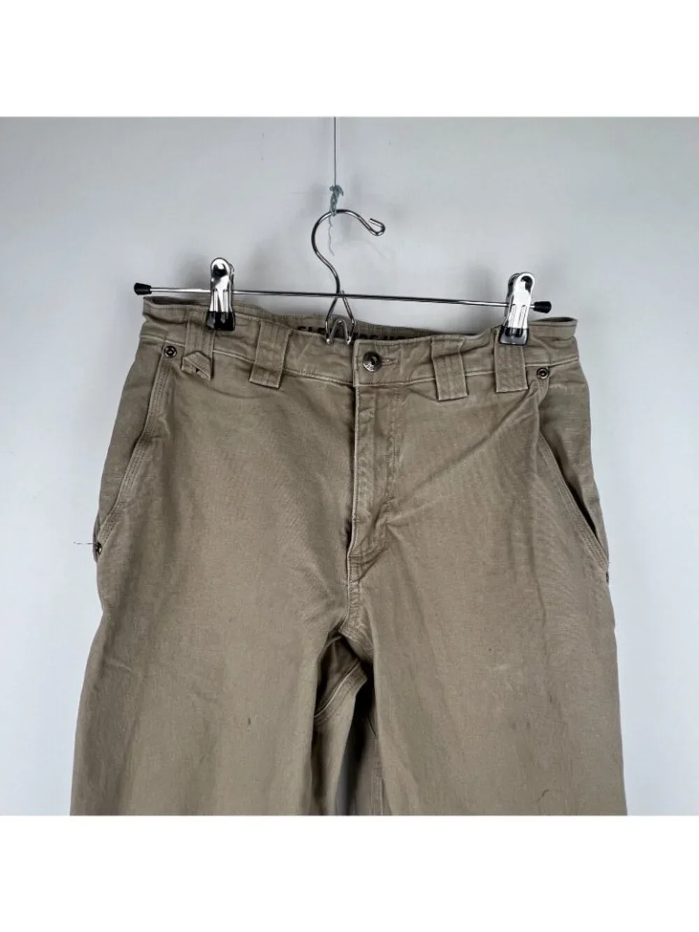Duluth Trading Co Flex Fire Hose Pants Mens 30x32 Beige Straight Leg - Picture 2 of 7